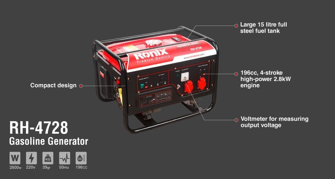 ژنراتور 2/8 کیلووات رونیکس کد 4728